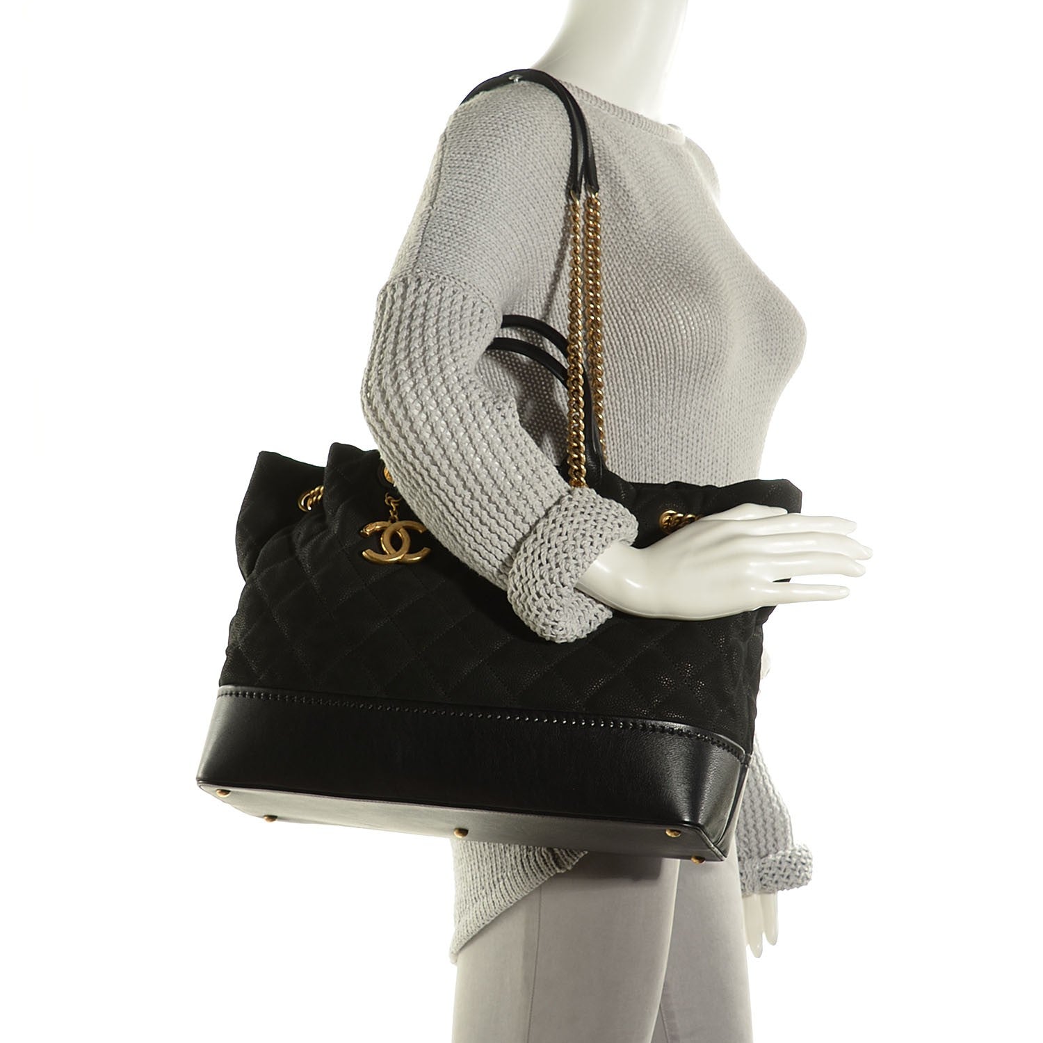 Chanel Iridescent Grained Calfskin Large Tote Black 2 of 7