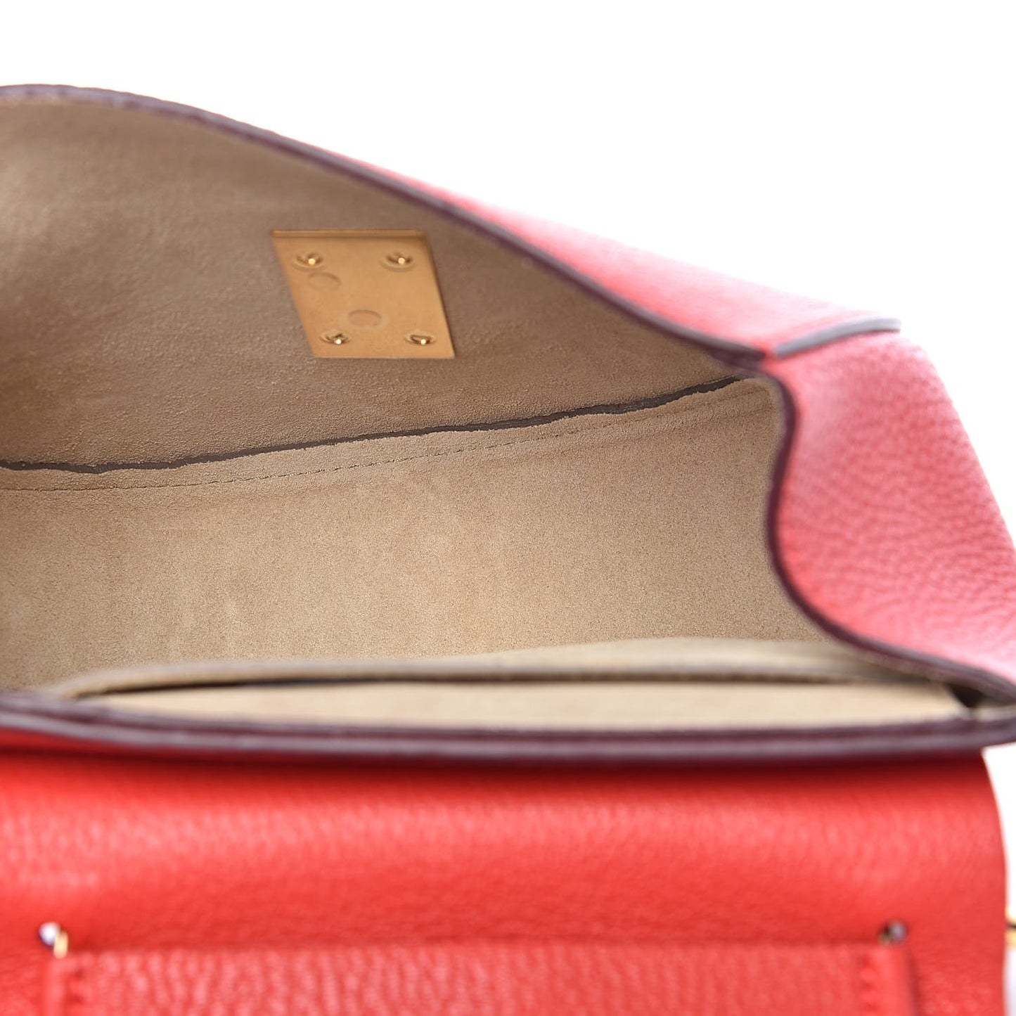 Grained Lambskin Mini Drew Shoulder Bag Plaid Red