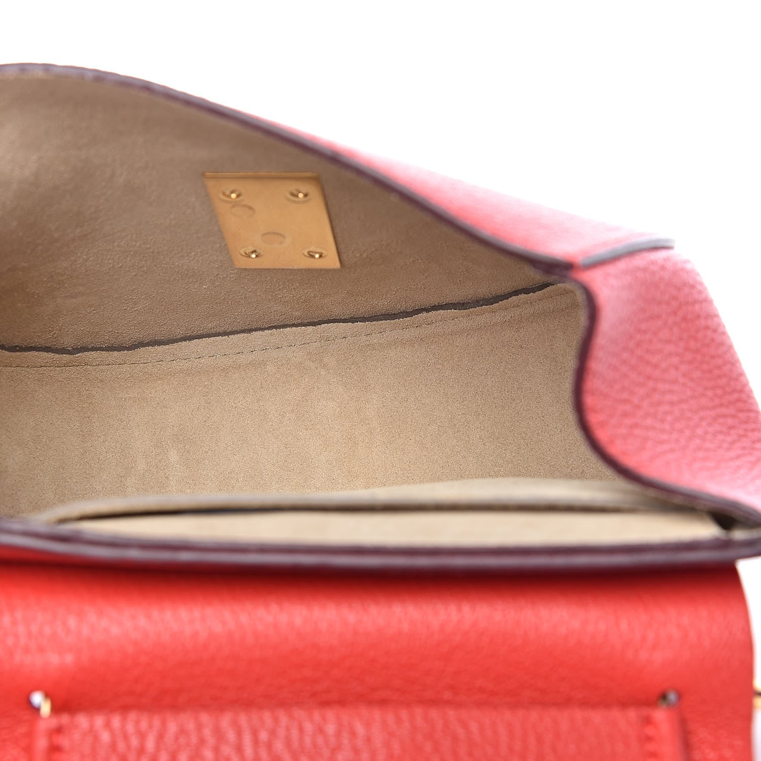 Chloe Grained Lambskin Mini Drew Shoulder Bag Plaid Red 5 of 11