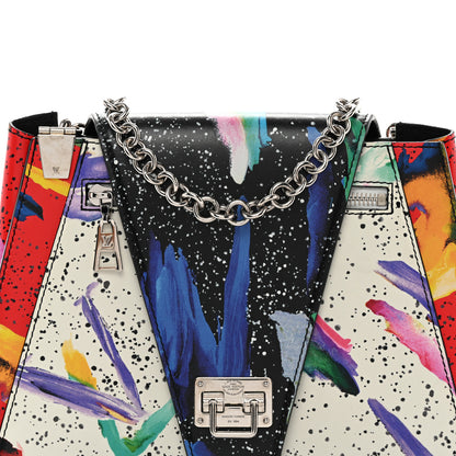 Louis Vuitton Calfskin Splash Print Trapeze Black White Red 7 of 10
