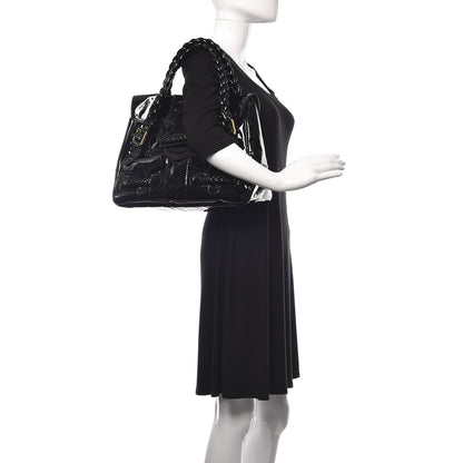 Valentino Garavani Patent Large Histoire Black 2 of 12