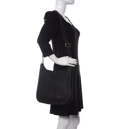 Hermes Taurillon Clemence Evelyne III PM Black 2 of 10