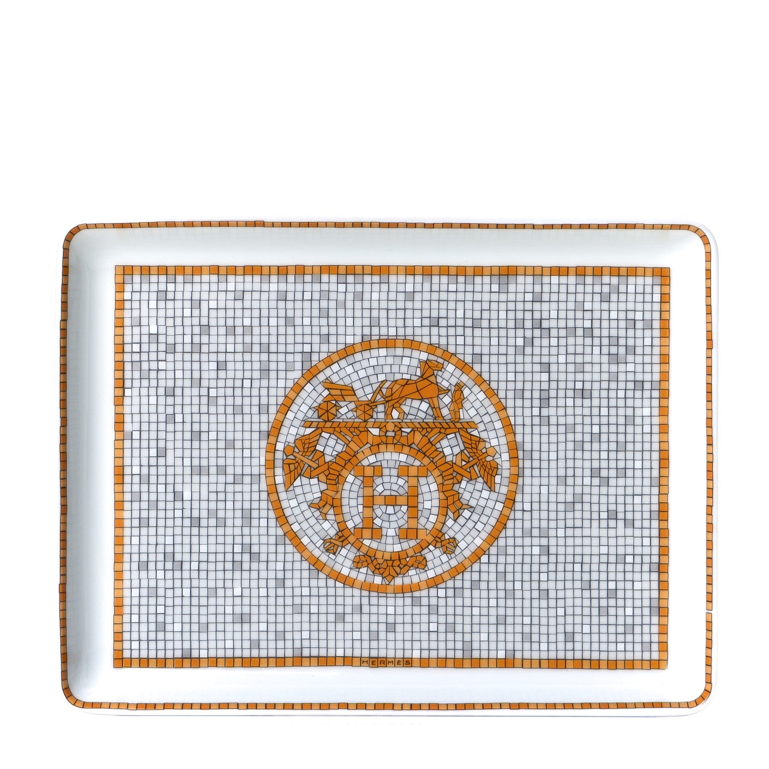 Hermes Porcelain Mosaique au 24 Gold Sushi Plate 1 of 3