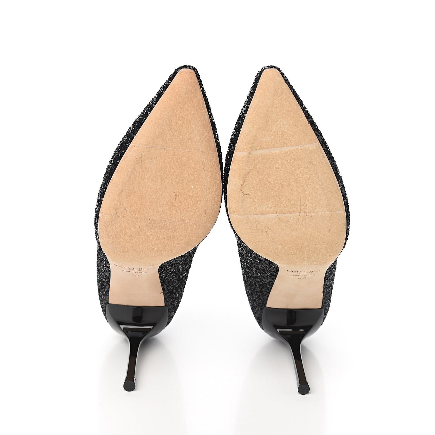 Coarse Glitter Pointy Toe Romy 85 Pumps 40 Black