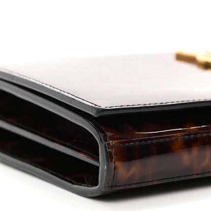 Saint Laurent Patent Monogram Chain Wallet Tortoiseshell 9 of 12