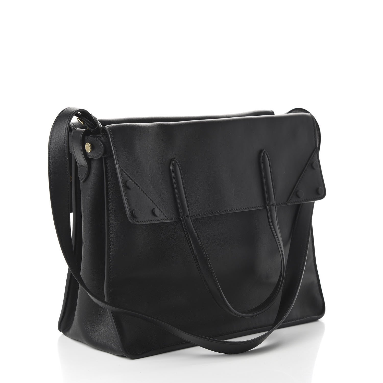 Fendi Vitello Grace Matte Large Flip Tote Black 4 of 9