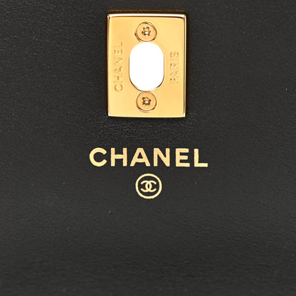 Chanel Shiny Caviar Quilted Flap Charm Wallet On Chain WOC Black 6 of 12