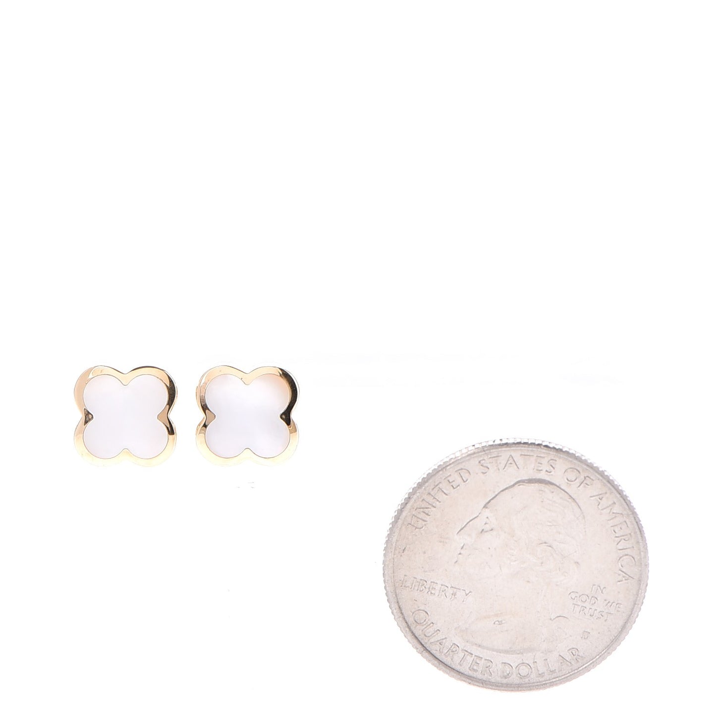 18K Yellow Gold Mother of Pearl Pure Alhambra Earrings