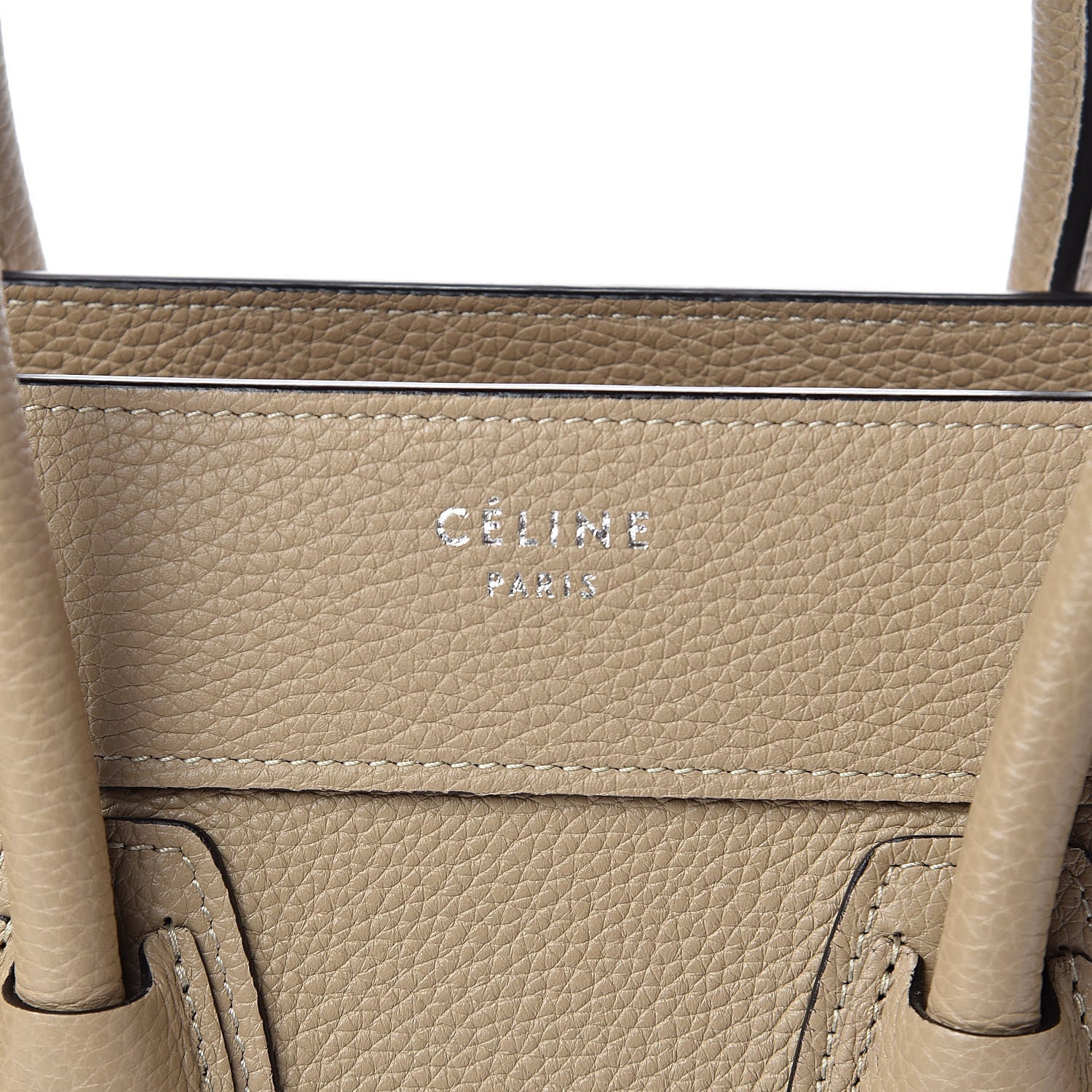 Celine Drummed Calfskin Micro Luggage Dune 7 of 9
