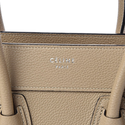 Celine Drummed Calfskin Micro Luggage Dune 7 of 9