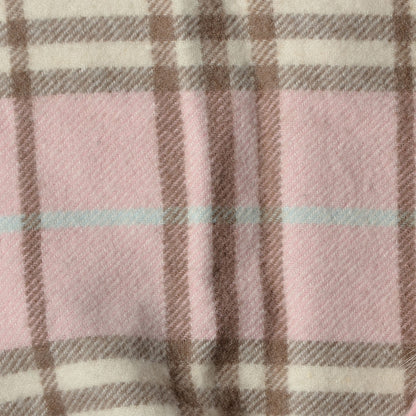 Burberry Cashmere Fox Fur Candy Check Pom Pom Scarf Pink 3 of 4