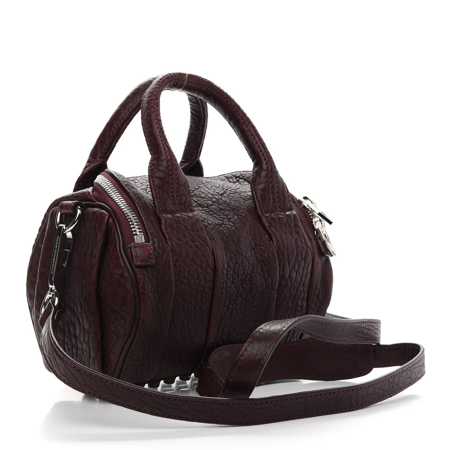 Pebbled Lambskin Mini Rockie Beet Rhodium Hardware