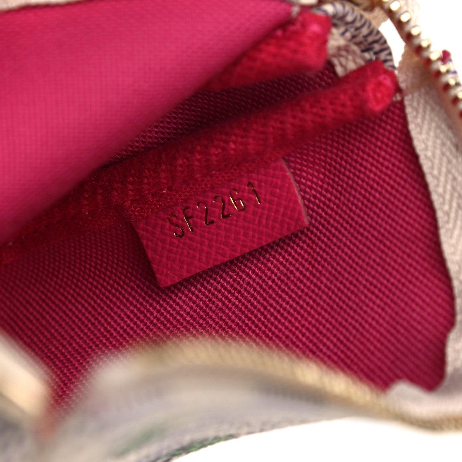 Louis Vuitton Damier Azur 2021 Christmas Animation Hollywood Mini Pochette Accessories Fuchsia 7 of 8