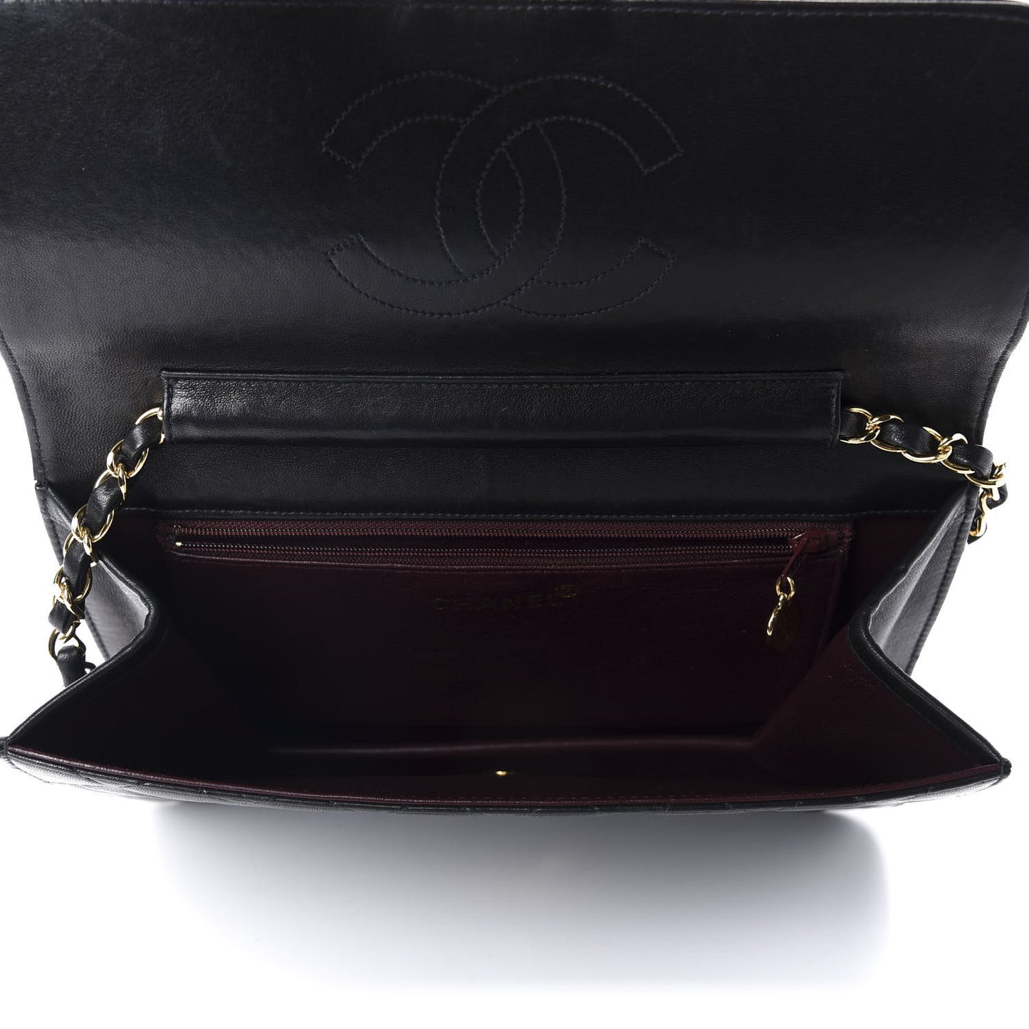 Lambskin Quilted Medium Single Flap Black