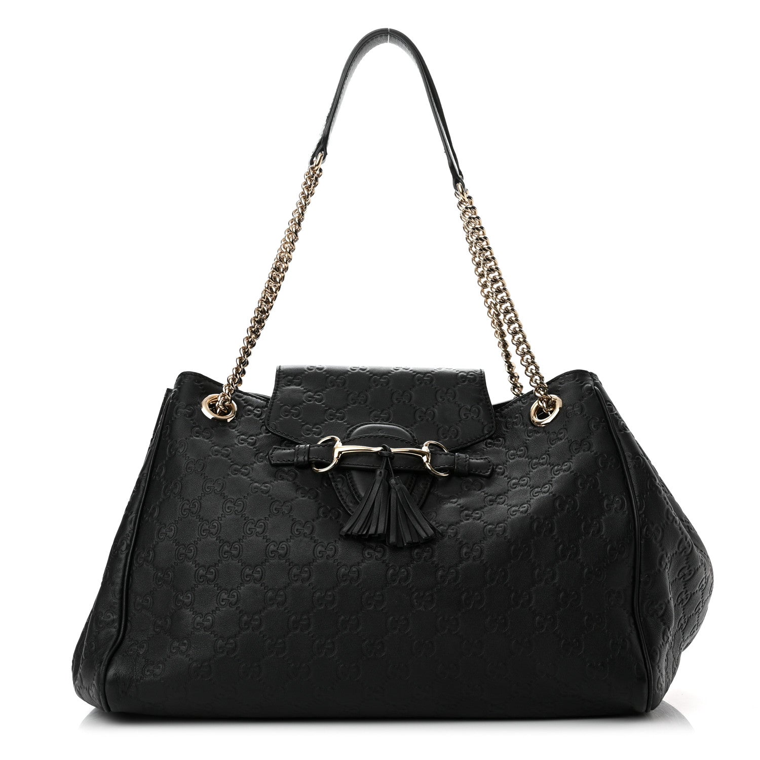 Gucci Guccissima Medium Emily Shoulder Bag Black 1 of 10