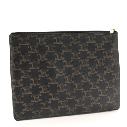 Celine Triomphe Canvas Pouch Black 3 of 8