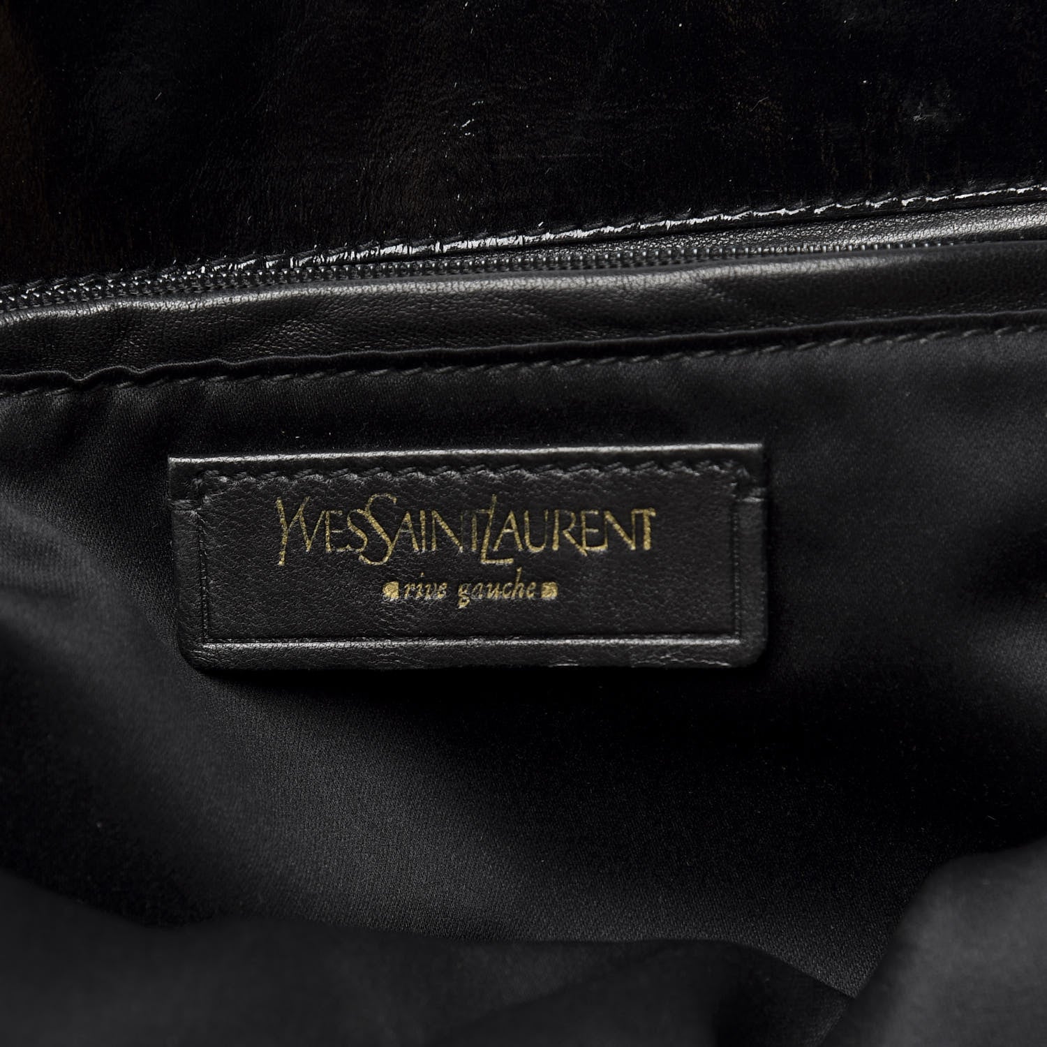 Saint Laurent Patent Crocodile Embossed Tribute Tote Black 7 of 10