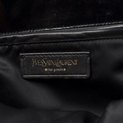 Saint Laurent Patent Crocodile Embossed Tribute Tote Black 7 of 10