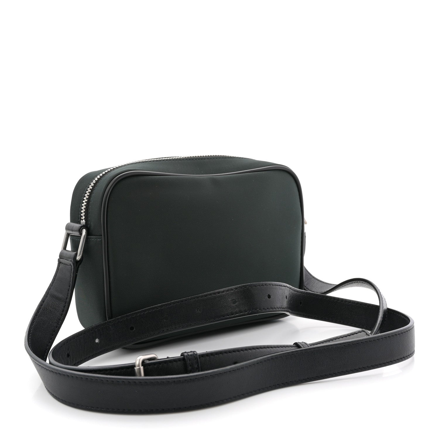 Saint Laurent Lambskin Nylon Small Camp Camera Bag Dark Green 2 of 11