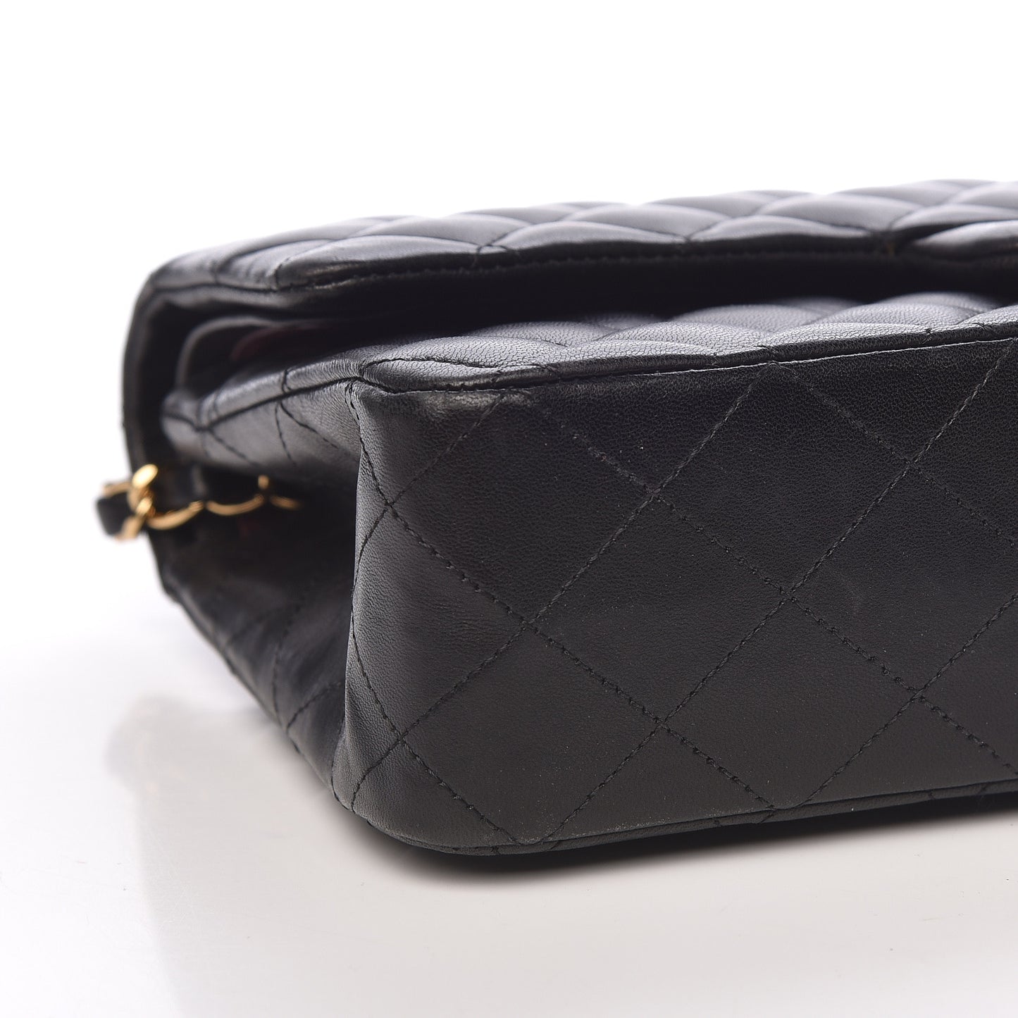 Lambskin Quilted Medium Double Flap Black
