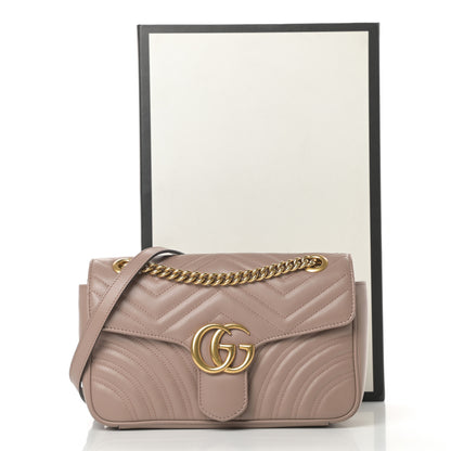 Gucci Calfskin Matelasse Small GG Marmont Shoulder Bag Porcelain Rose 11 of 11
