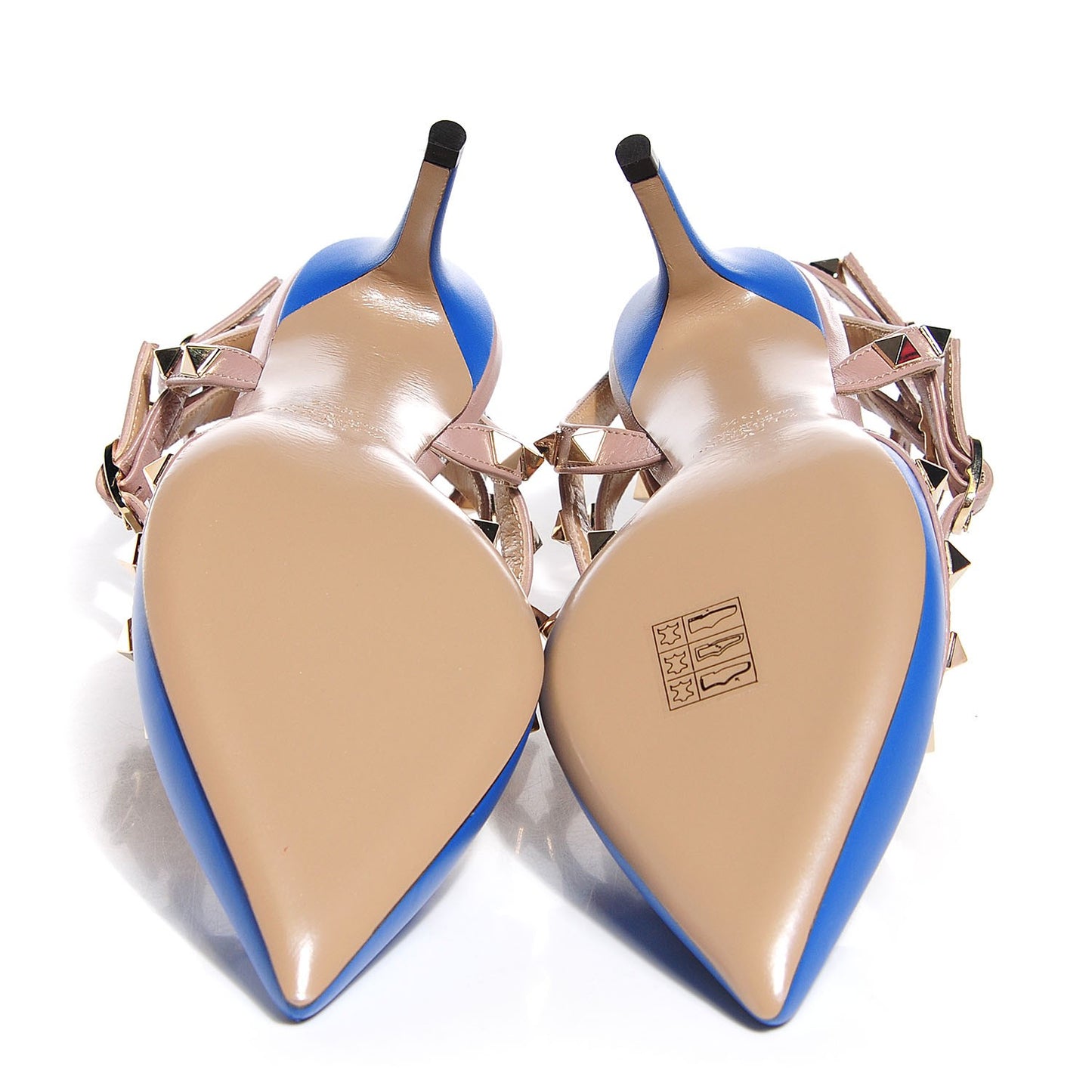 Nappa Rockstud Ankle Strap 65mm Pumps 35.5 Light Sapphire Poudre