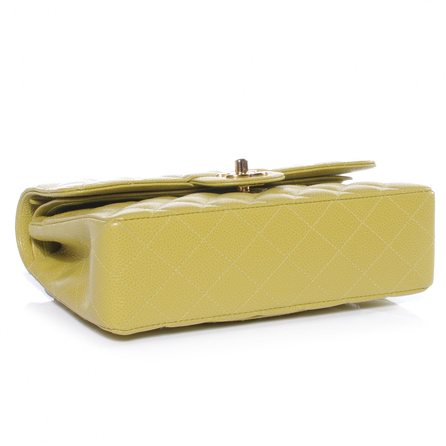 Chanel Caviar Quilted Small Double Flap Chartreuse 4 of 9
