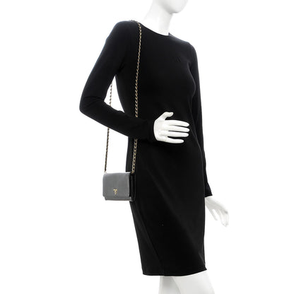 Prada Vitello Move Metal Oro Chain Wallet Black 2 of 8