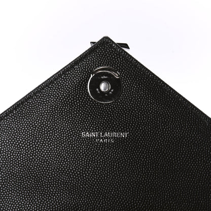 Saint Laurent Grain De Poudre Textured Mixed Matelasse Triquilt Medium Monogram Satchel Black 8 of 10