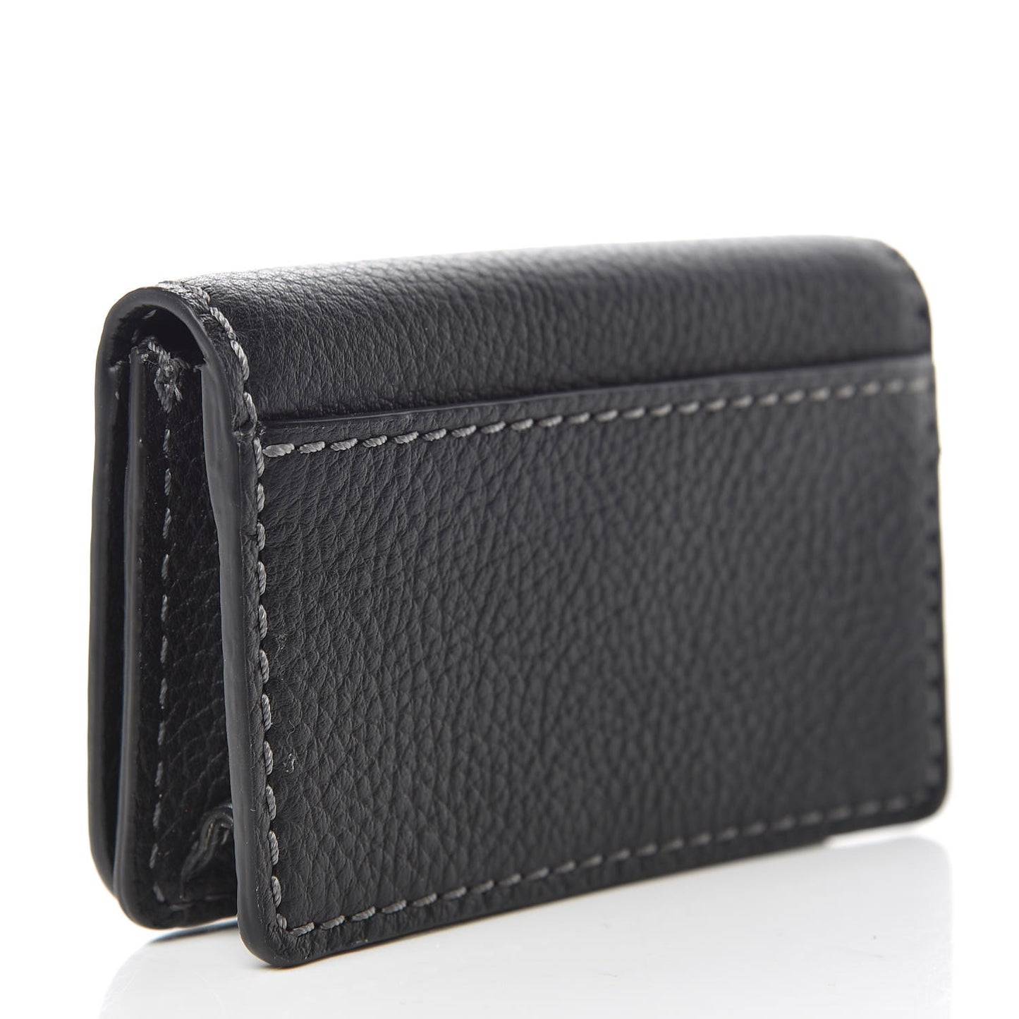 Grained Calfskin Marcie Card Holder Black