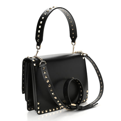 Valentino Garavani Vitello Rockstud Top Handle Shoulder Bag Black 3 of 10