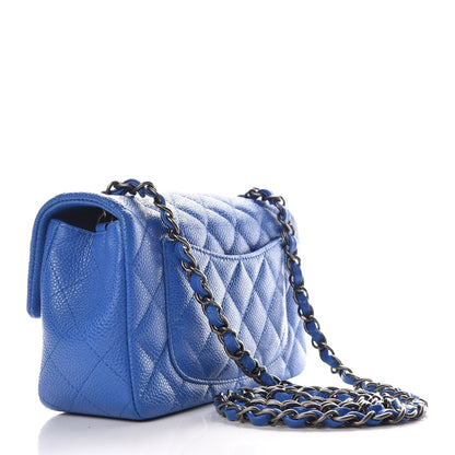 Chanel Caviar Quilted Mini Rectangular Flap Blue 3 of 9