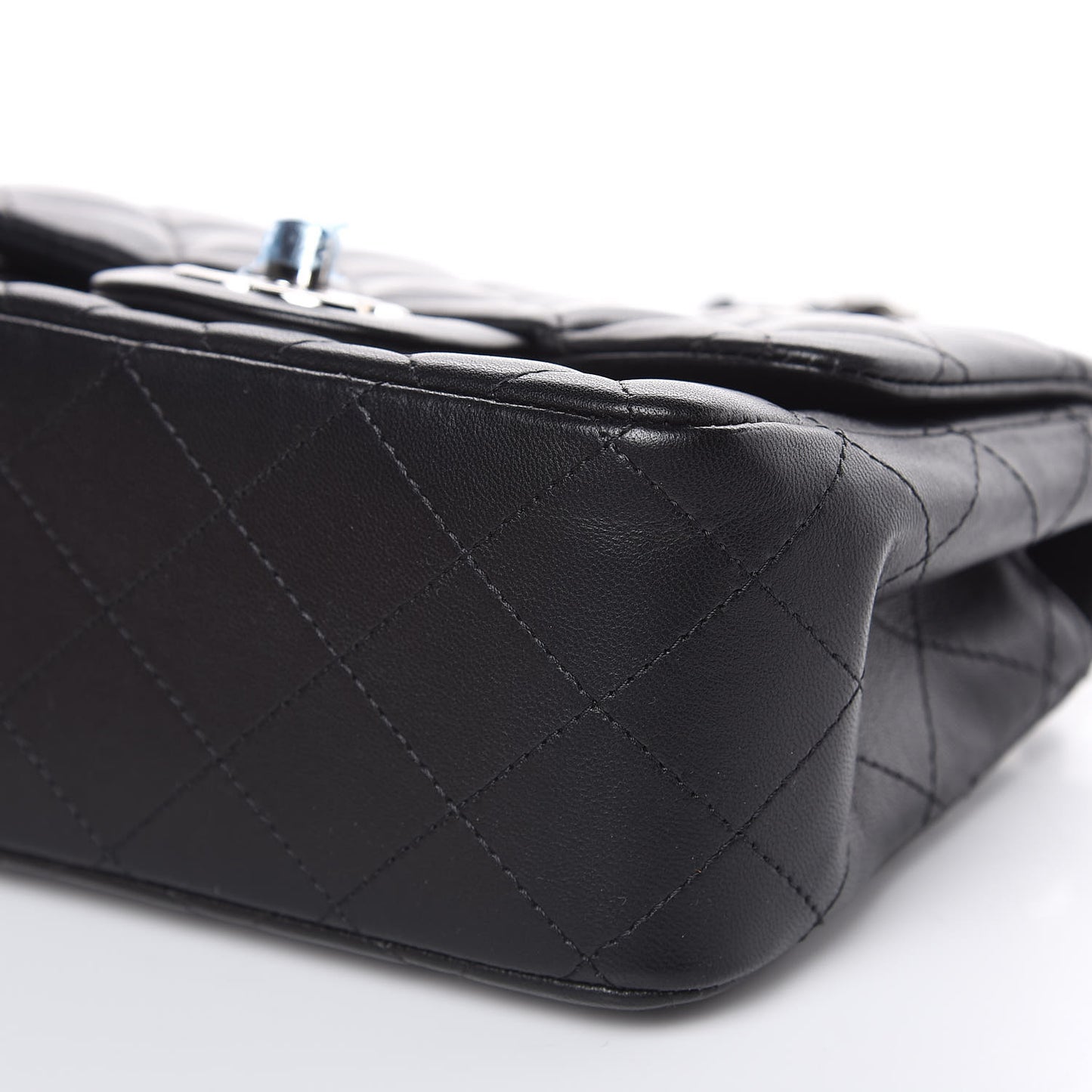 Lambskin Quilted Mini Square Flap Black
