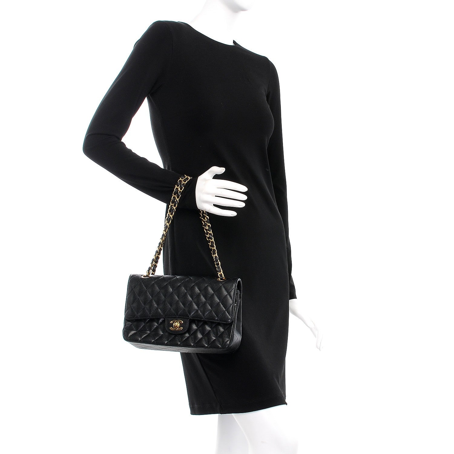 Chanel Caviar Quilted Medium Double Flap Black 3 of 8