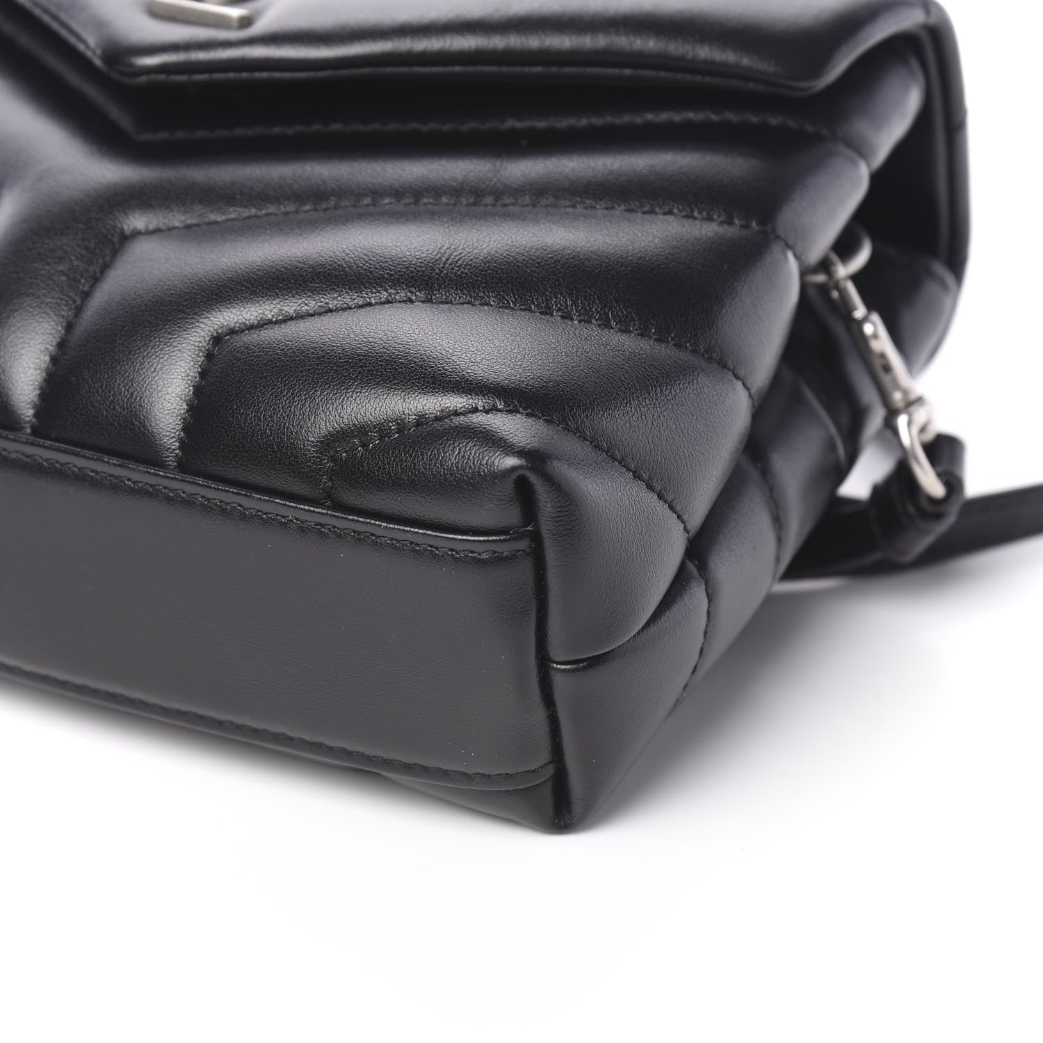 Saint Laurent Calfskin Y Quilted Monogram Toy Loulou Crossbody Bag Black 8 of 10