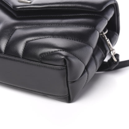 Saint Laurent Calfskin Y Quilted Monogram Toy Loulou Crossbody Bag Black 8 of 10