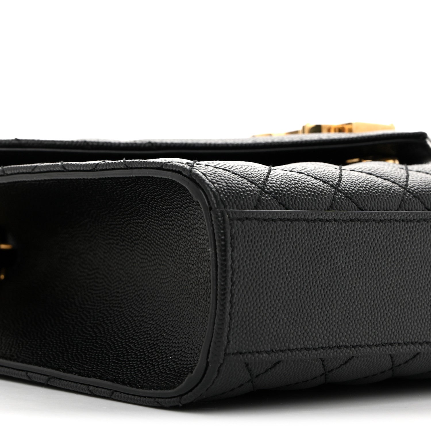 Saint Laurent Grain De Poudre Textured Mixed Matelasse Triquilt Medium Monogram Satchel Black 9 of 14