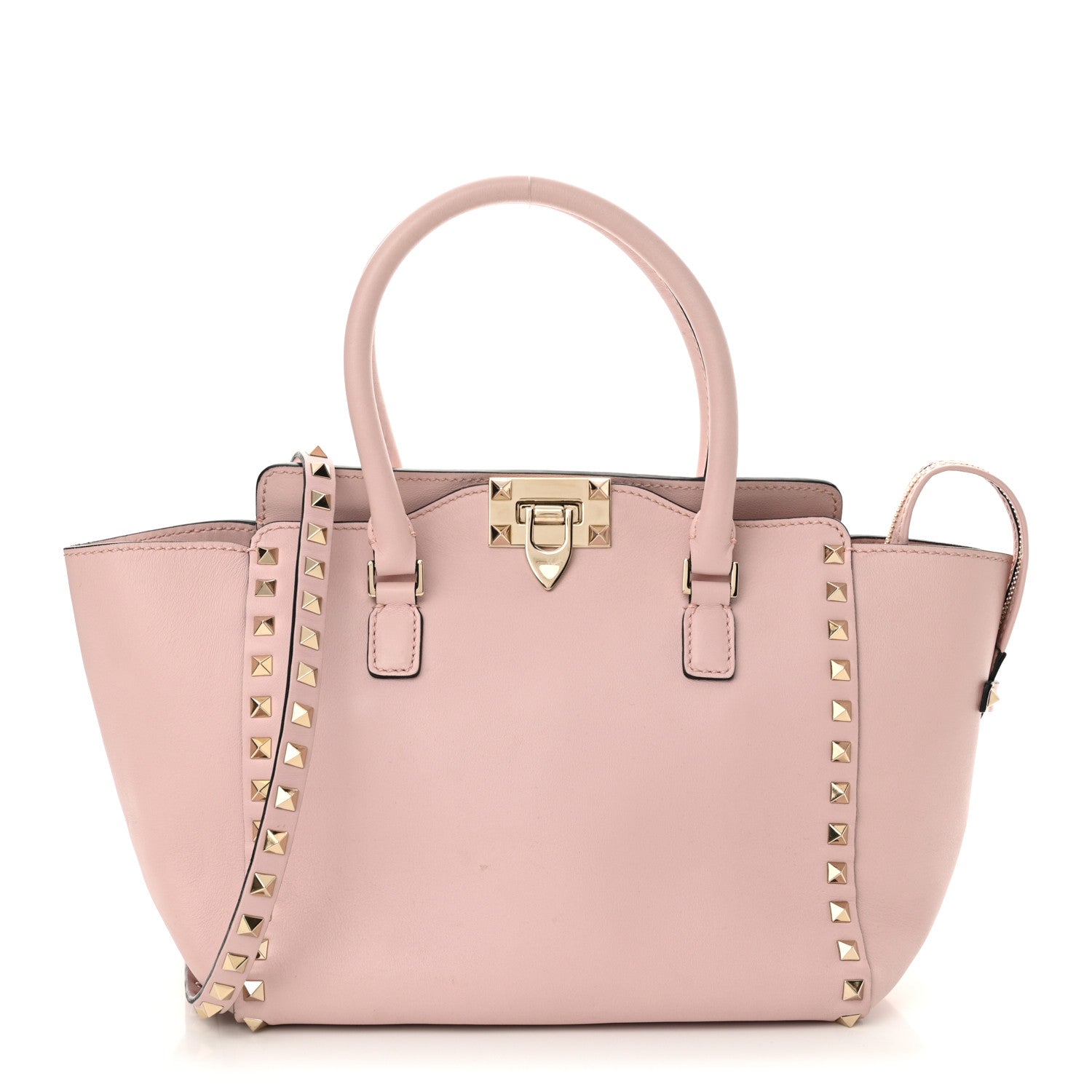 Valentino Garavani Vitello Small Rockstud Double Handle Tote Water Rose 1 of 13