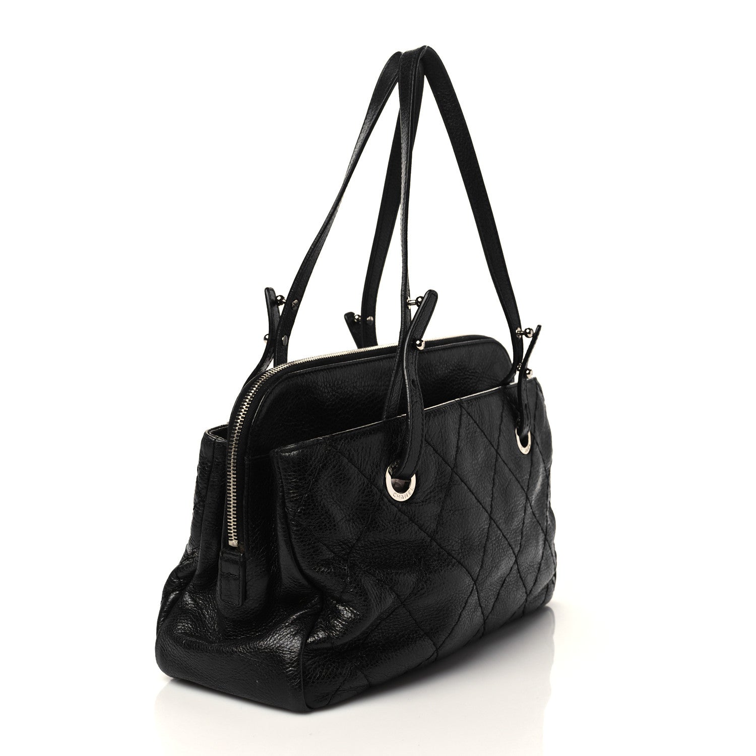Chanel Glazed Calfskin On the Road Zip Tote Black 2 of 8
