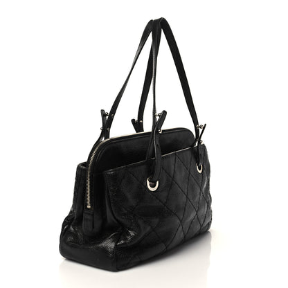 Chanel Glazed Calfskin On the Road Zip Tote Black 2 of 8