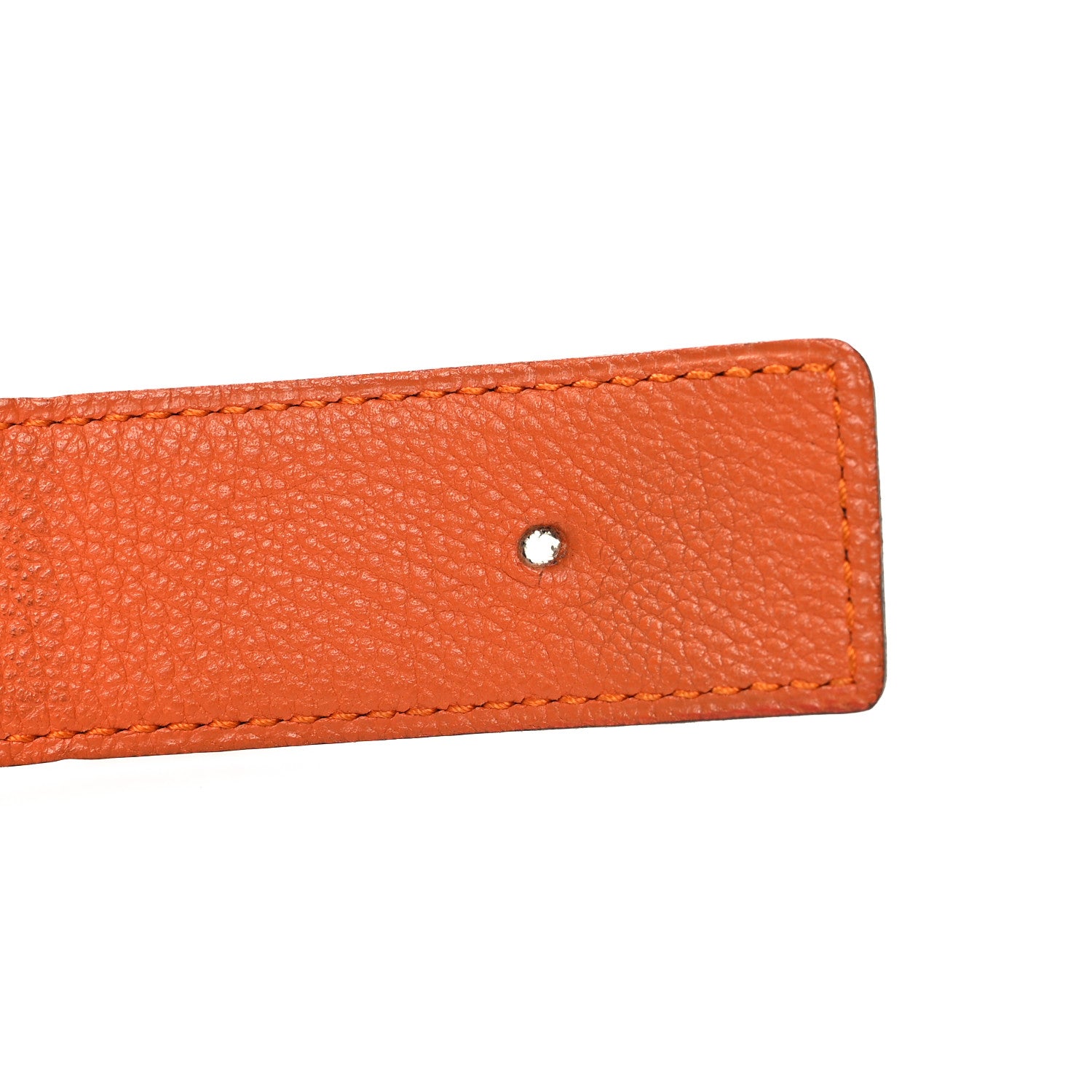 Hermes Box Togo 32mm Belt Strap Black Orange 6 of 8