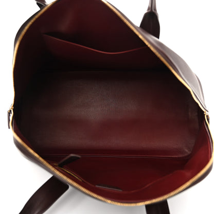 The Row Polished Saddle Calfskin Large Devon Bag Burgundy 5 of 9