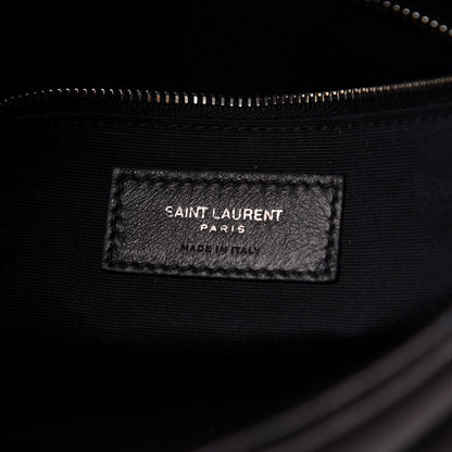 Saint Laurent Lambskin Quilted Toy Loulou Puffer Monogram Chain Satchel Black 6 of 12