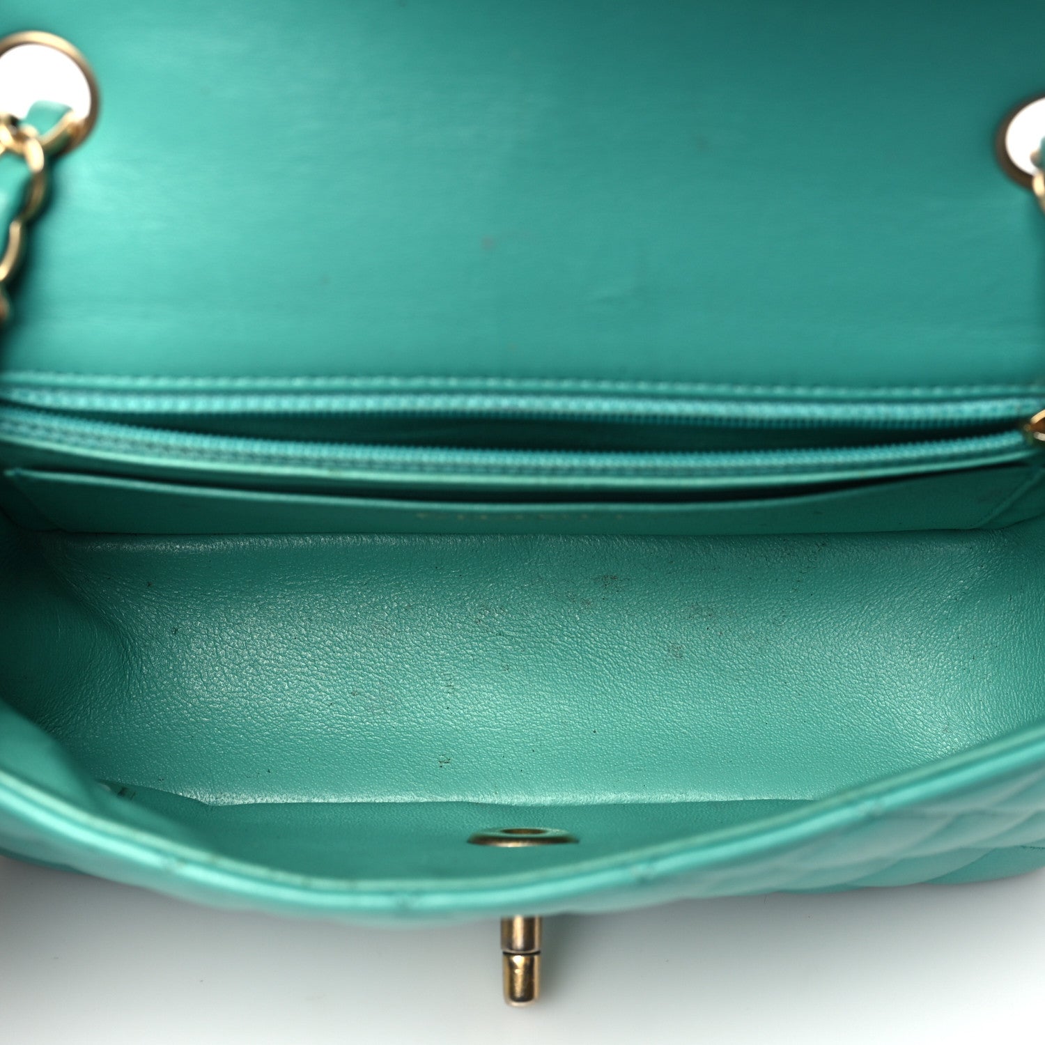 Chanel Lambskin Quilted Mini Rectangular Flap Turquoise 5 of 19