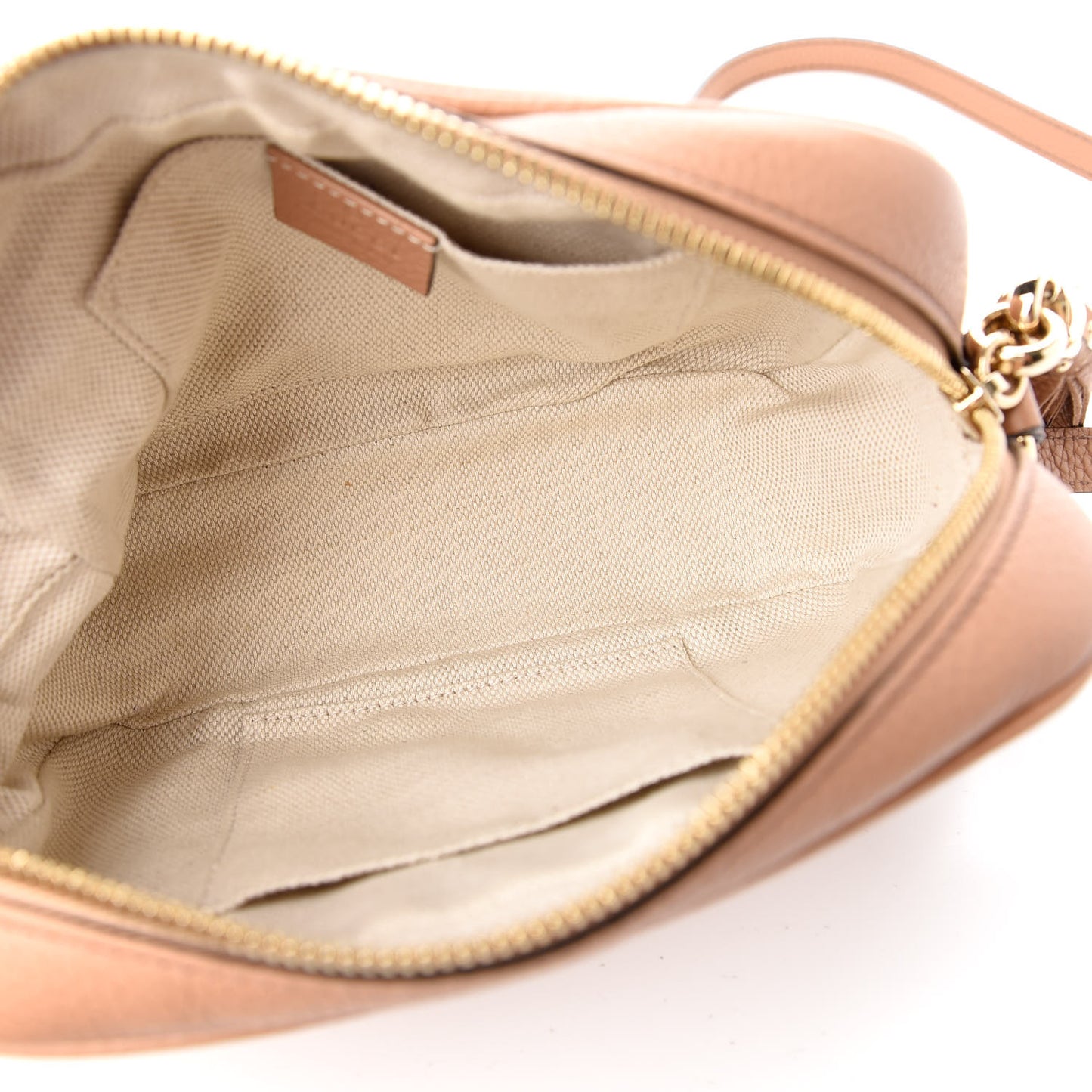 Pebbled Calfskin Small Soho Disco Bag Camelia