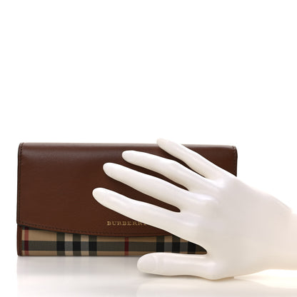 Burberry Calfskin Horseferry Check Porter Continental Wallet Tan 2 of 8