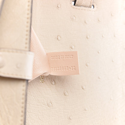 Chloe Ostrich Louise Shoulder Bag Ivory 7 of 14