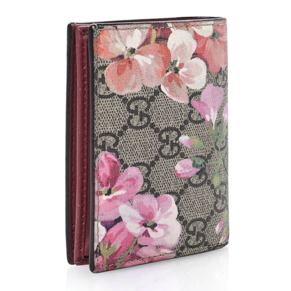 Gucci GG Supreme Monogram Blooms Card Case Beige Multicolor Dry Rose 3 of 8