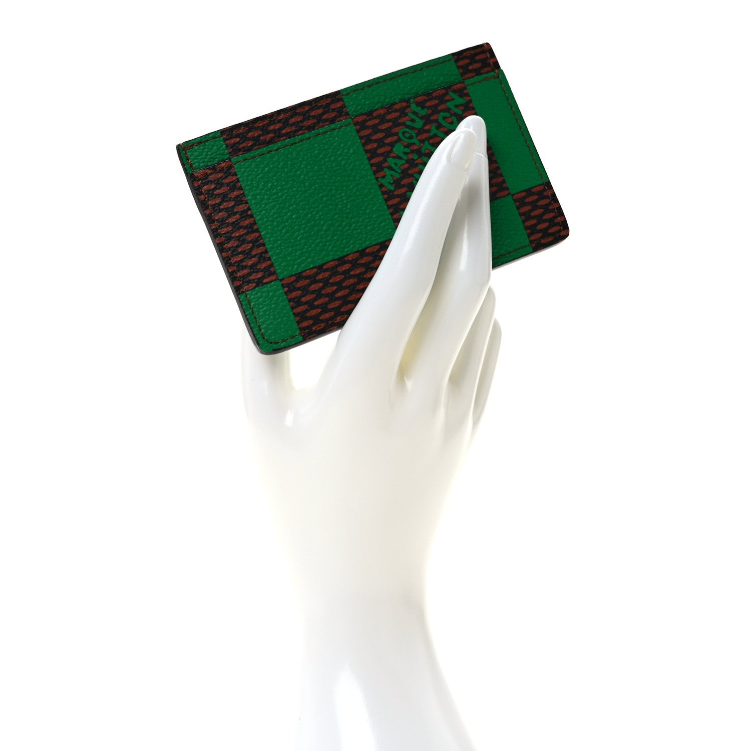 Louis Vuitton Damier Pop Porte Cartes Simple Card Holder Green 2 of 8