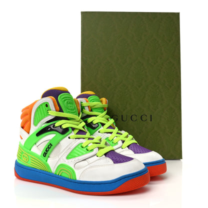 Gucci Demetra Womens Basket High Top Sneakers 36 Great White Shine Purple 9 of 9